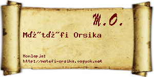 Mátéfi Orsika névjegykártya